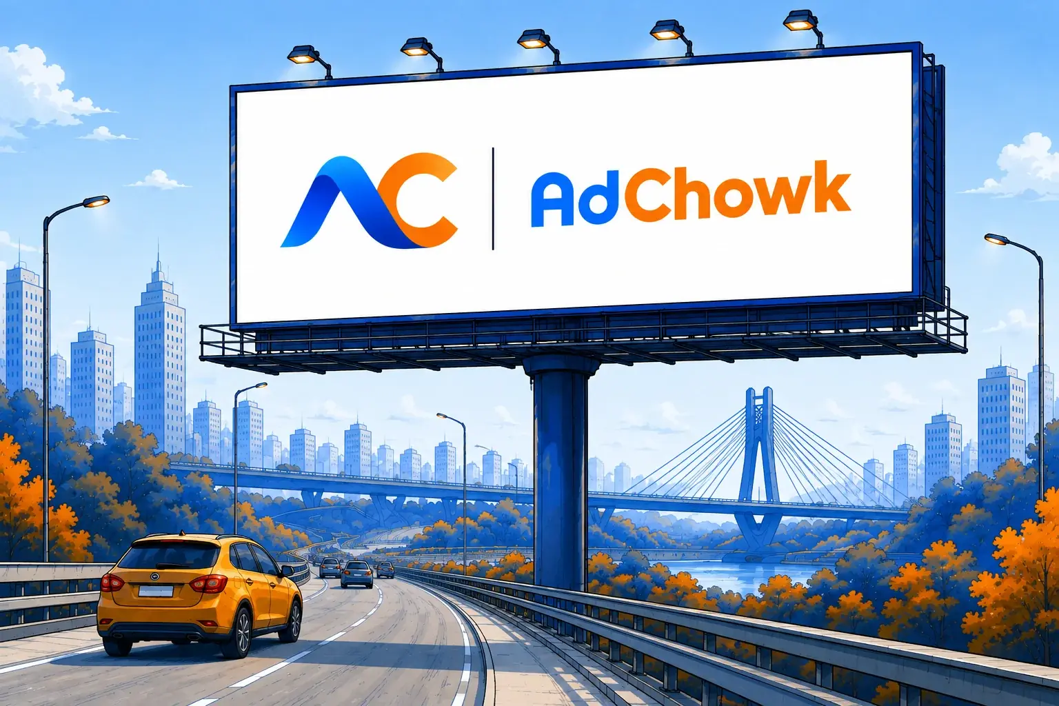 An illustration of a completed roadside installation