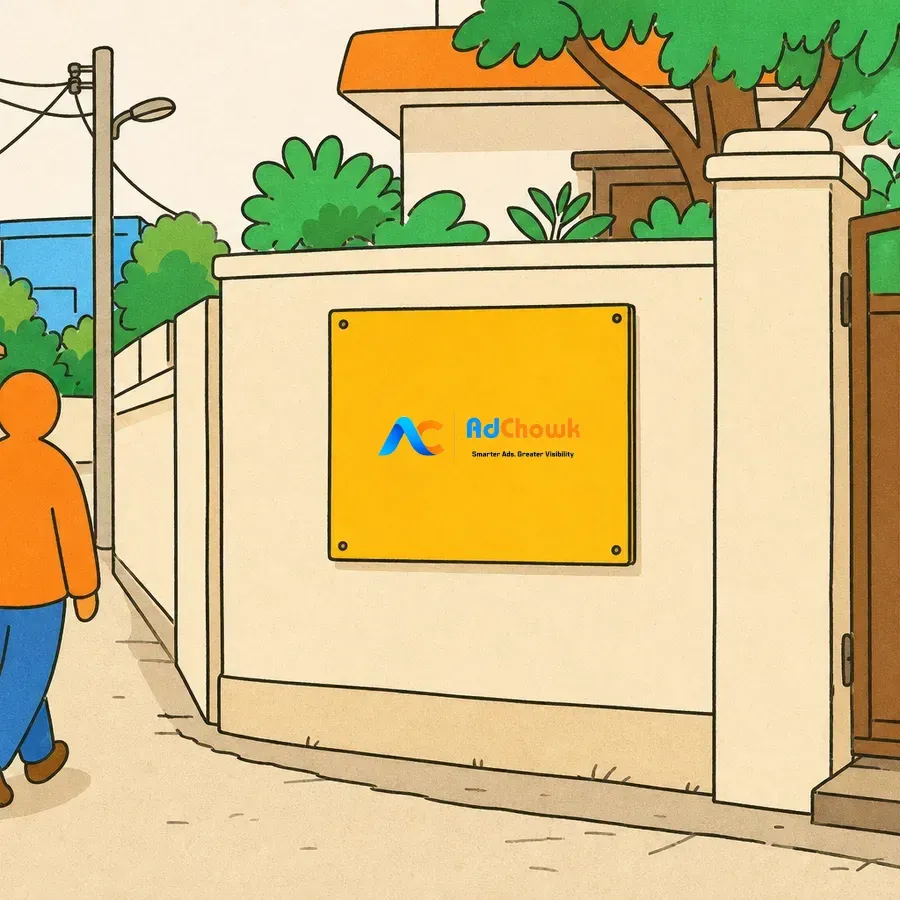 An illustration of a single customised branded no-parking board