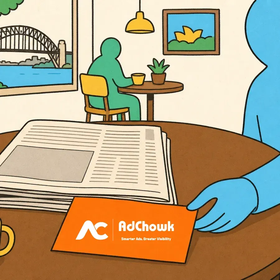 An illustration of printed leaflets being inserted into folded newspapers